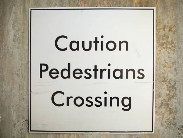 Caution Pedestrians Crossing Sign — Stock Photo, Image