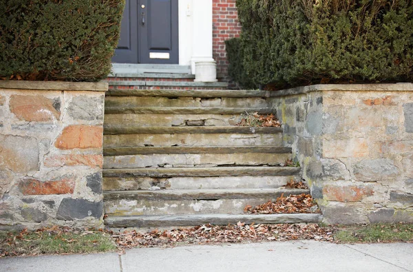 Old Brick Wall Stone Staircase — Stock Photo, Image