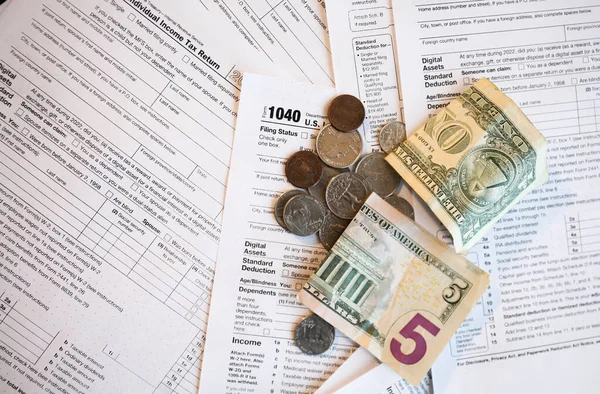 Formulario Impuestos Con 1040 Dinero — Foto de Stock