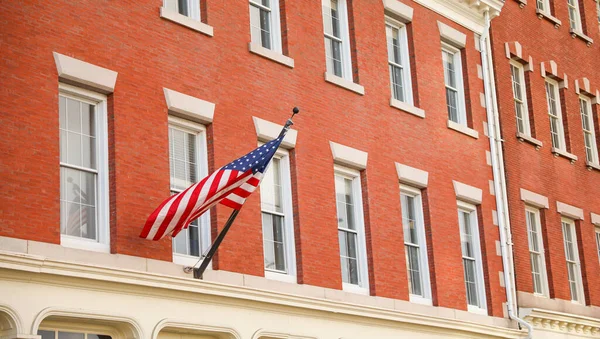American Flag Background House — Stock Photo, Image