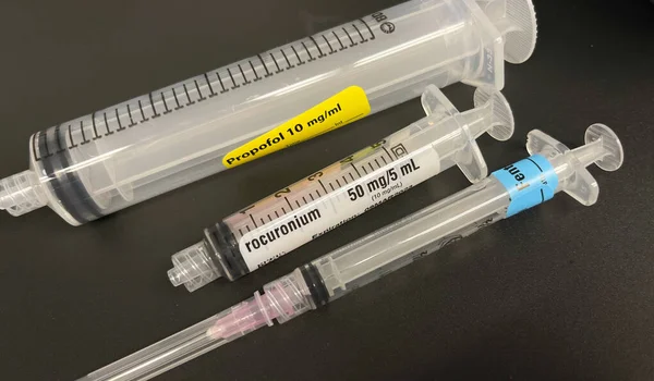 Syringe Syringes Black Background — Stock Photo, Image