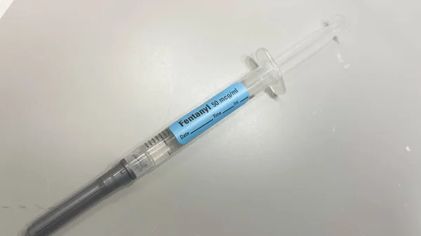 Medical Syringe Needle White Background — Stockfoto