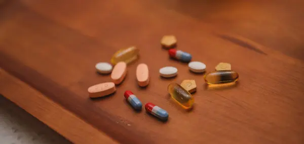Tabletták Tabletták Alapon — Stock Fotó
