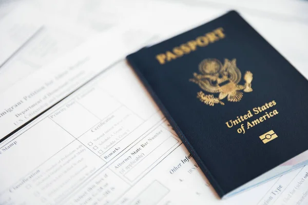 Passeport Avec Drapeau Des États Unis État Des États Unis — Photo