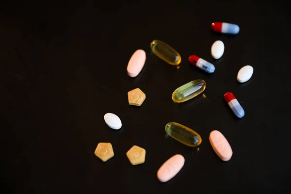 Medicamente Vitamine Simbolizând Semnificația Unui Stil Viață Sănătos Prevenirea Vindecarea — Fotografie, imagine de stoc