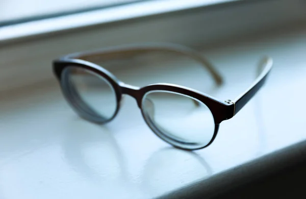 Conceito Negócio Moderno Closeup Óculos Escuros Pretos — Fotografia de Stock