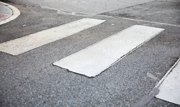 White Grey Road Signs Asphalt Pavement — Stock Photo, Image