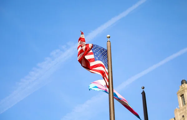 Den Amerikanska Flaggan Representerar Demokrati Frihet Och Patriotism Flaggan Symboliserar — Stockfoto