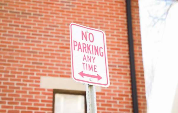 Parking Sign Typically Represents Rules Regulations Restrictions Symbol Order Control — Stock Photo, Image