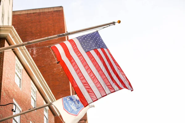 Usa Flagga Symboliserar Amerikanska Värderingar Frihet Demokrati Och Patriotism Rött — Stockfoto