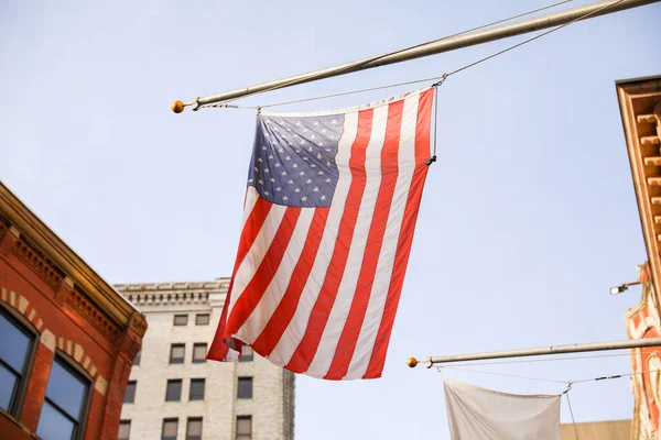 Usa Flagga Symboliserar Amerikanska Värderingar Frihet Demokrati Och Patriotism Rött — Stockfoto