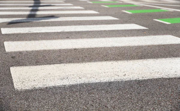 Crosswalk Street White Lines Pavement Symbolizing Journey Success Lines Represent — Stock Photo, Image