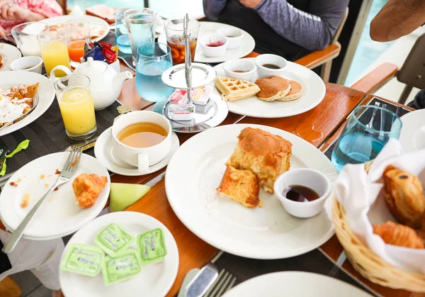 Eine Bunte Und Lebendige Verbreitung Von Frühstücksfreuden Mit Einer Vielzahl — Stockfoto