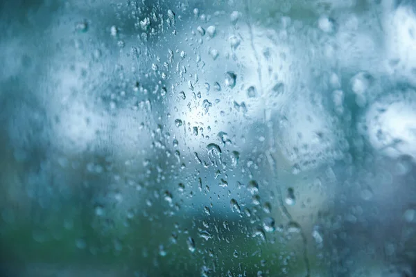 Car Window Covered Raindrops Symbolizes Beauty Tranquility Nature Water Droplets — Stock Photo, Image