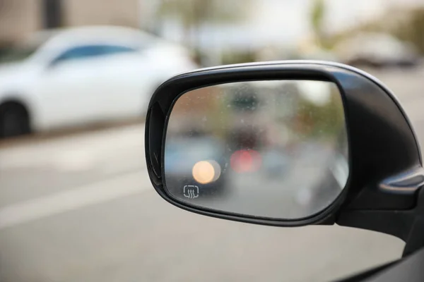 Reflecting Life Journey Car Mirror Powerful Symbol Self Reflection Awareness — Stock Photo, Image