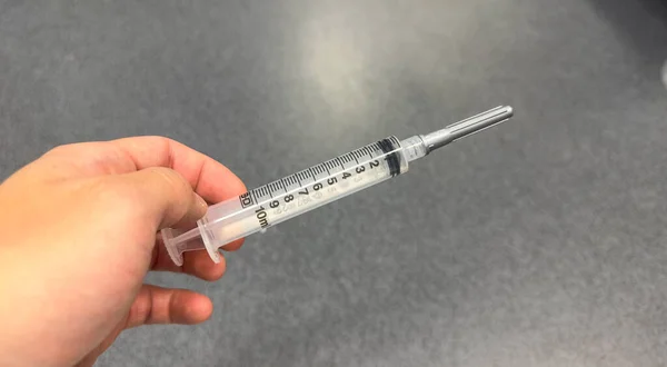 Intravenous Syringe Medications Symbolizes Medical Treatment Healing Patient Care Represents — Stock Photo, Image