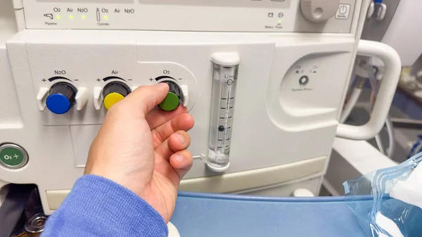 Machine Ventilation Par Anesthésie Symbolise Soutien Respiratoire Intervention Médicale Les — Photo