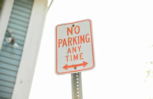 Skylt Ingen Parkering Symboliserar Regler Överensstämmelse Och Upprätthållande Ordning Det — Stockfoto