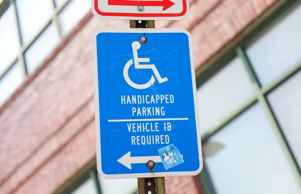 Signo Azul Discapacidad Símbolo Accesibilidad Inclusión Igualdad Derechos Apoyo Las —  Fotos de Stock