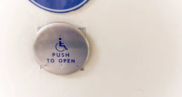Panneau Bleu Handicap Symbole Accessibilité Inclusion Égalité Des Droits Soutien — Photo