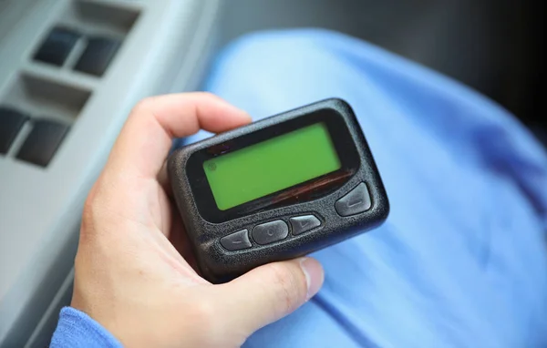 Beeper Pager Symbolizes Communication Urgency Efficiency Business Hospital Settings Represents — Stock Photo, Image