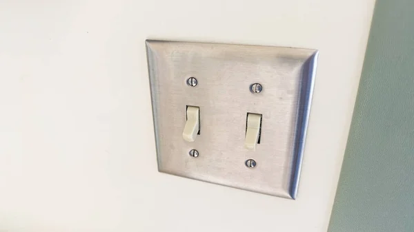 Interruptor Luz Ligado Desligado Simboliza Controle Iluminação Poder Mudar Representam — Fotografia de Stock