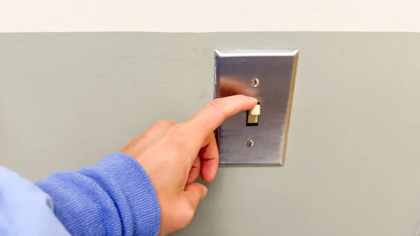 Interruptor Luz Ligado Desligado Simboliza Controle Iluminação Poder Mudar Representam — Fotografia de Stock