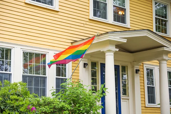 Regenboogvlag Symbool Van Lgbtq Trots Zichtbaarheid Diversiteit Gelijkheid Voortdurende Strijd — Stockfoto