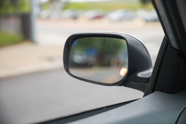 Car Side Mirror Symbol Awareness Visibility Reflection Importance Being Mindful — Stock Photo, Image
