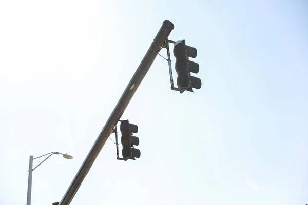 Közlekedési Lámpák Forgalomirányítást Közúti Biztonságot Rendezett Közlekedést Valamint Járművek Gyalogosok — Stock Fotó