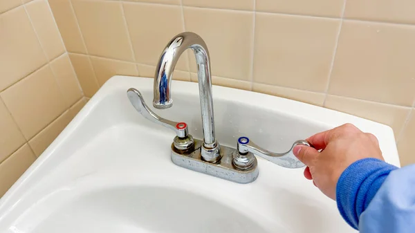 Lavar Mãos Dissipador Simboliza Limpeza Higiene Purificação Autocuidado Saúde Importância — Fotografia de Stock