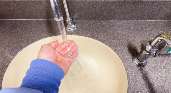 Tvätthänderna Symboliserar Renlighet Hygien Rening Egenvård Hälsa Och Vikten Korrekt — Stockfoto