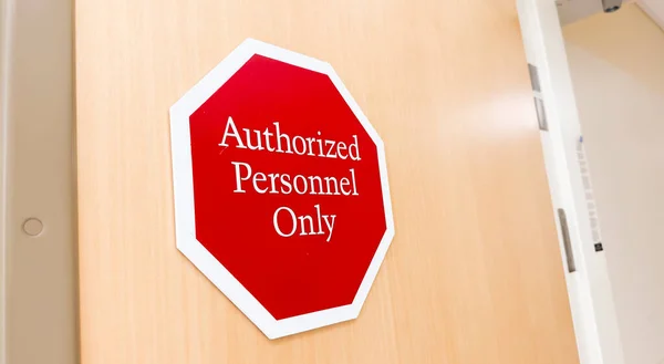 Personal Autorizado Solamente Restringe Acceso Transmitiendo Exclusividad Seguridad Confidencialidad Área — Foto de Stock