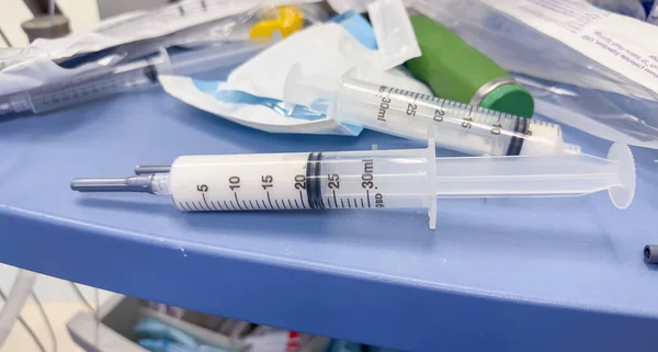Symbolic Portrayal Hospital Medications Syringes Drips Highlighting Crucial Role Play — Stock Photo, Image
