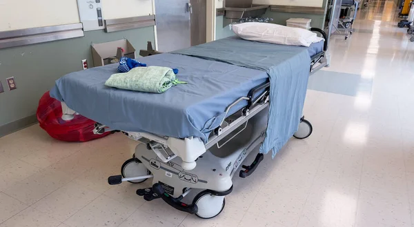 Hospital Bed Symbol Vulnerability Hope Represents Delicate Balance Life Death — Stock Photo, Image