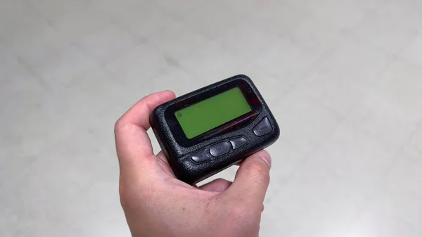 Pager Beeper Device Rests Desk Representing Power Instant Communication Connectivity — Stock Photo, Image