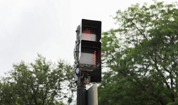 Red Traffic Light Road City — Stock Photo, Image