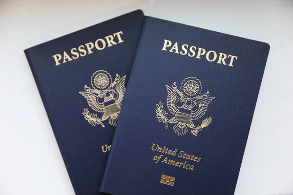 Passaportes Com Bandeiras Americanas Conceito Turismo Internacional — Fotografia de Stock