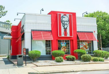 Los Angeles, ABD - 19 Eylül, 2016: Los Angeles şehir merkezindeki restoran harici..