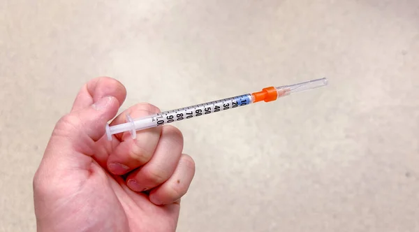 Injekční Stříkačka Vakcínou Lékařským Konceptem Očkování — Stock fotografie