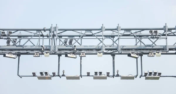 Електрична Вежа Високої Напруги Фоном Блакитного Неба — стокове фото