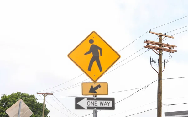 Straßenschild Mit Zebrastreifen Neuseeland — Stockfoto