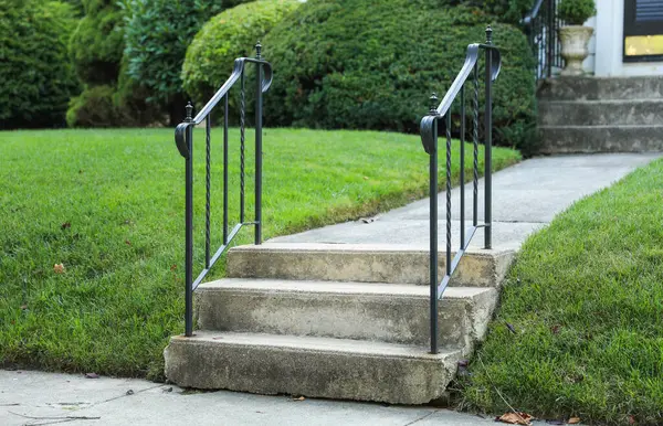 Vertical Shot Staircase Metal Railings — Stock Photo, Image