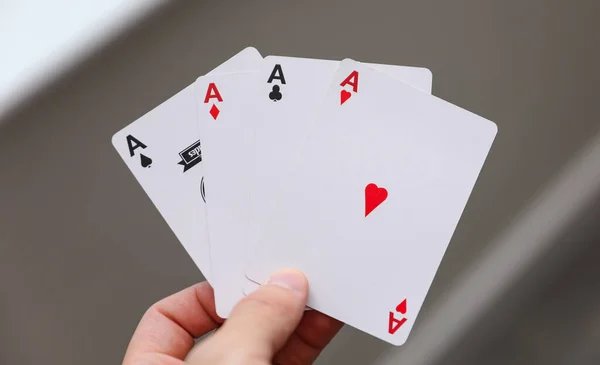 Playing Cards Hand White Background — Stock Photo, Image
