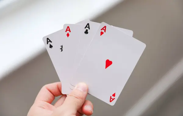 stock image playing cards in hand