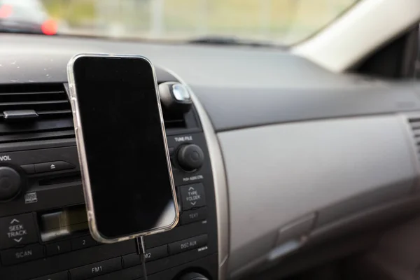 Сучасний Автомобільний Інтер Смартфоном Системою Радіоуправління — стокове фото