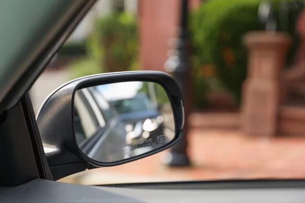 Car Mirror Reflection Car Mirror — Stock Photo, Image