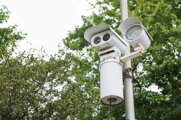 Kamery Cctv Lub Systemu Nadzoru Kamery Bezpieczeństwa — Zdjęcie stockowe