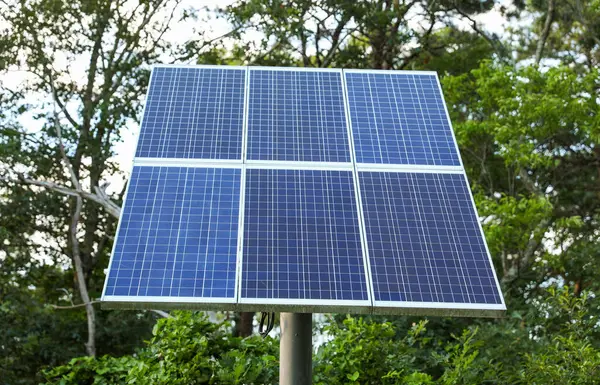 Solar Panels Roof Green House Solar Panels Park — Stock Photo, Image