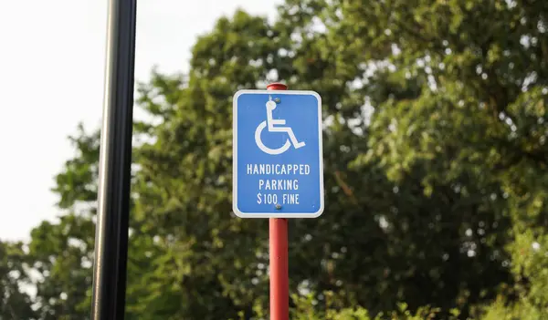 Znak Dla Wózków Inwalidzkich Parkingu Publicznym — Zdjęcie stockowe